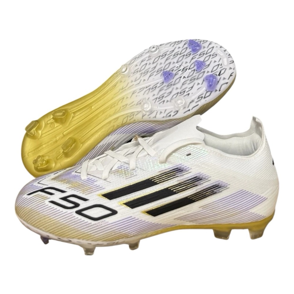 Adidas F50 FG Elite Soccer Cleats White Gold JH7713 Youth Size 3 Womens Size 4